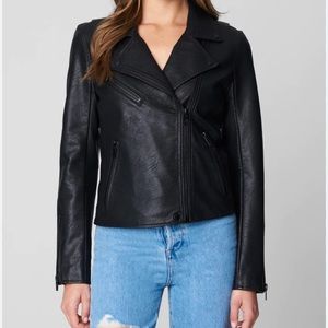 BLANK NYC Onyx Tonal Vegan Leather Jacket in Black (S)